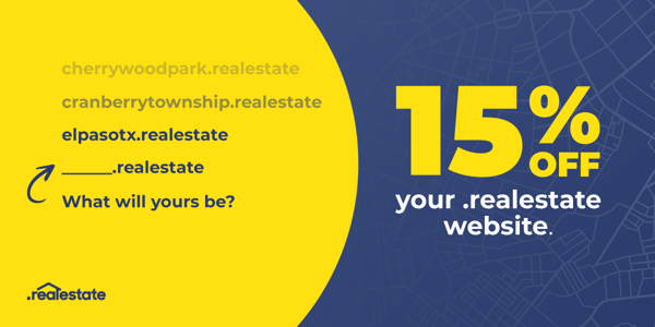 Texas .realestate domain examples and 15% off .realestate domains